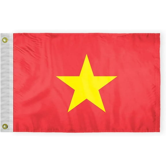 AGAS Vietnam Nautical Flag 12x18 inch Mini Vietnamese Flag Outdoor 200D Nylon Double Stitched Hem Never Rust Brass Grommets Canvas Header Vietnamese Boat Flag