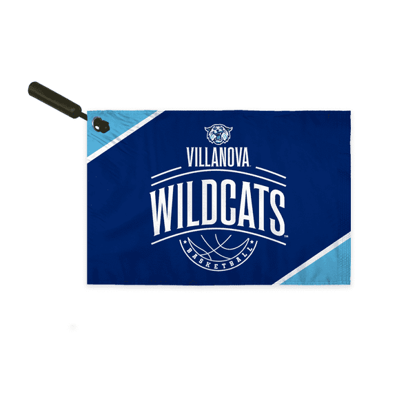AGAS Villanova University Wildcats Swirler Flag, Villanova Merch, Polyester, Built-in Plastic Handle Bar