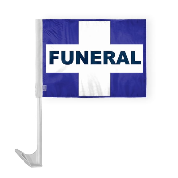 AGAS White Cross on Purple Car Flags - 6x9 inch, Double-Stitched Polyester(Without Pole)