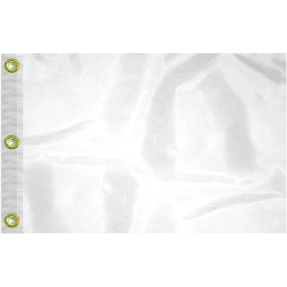 AGAS White Golf Flags Mini with Grommets 14x20 inch - 200D Nylon - Double Sewn Edges - Golf Flags with Canvas Heading and 3 Brass Grommets