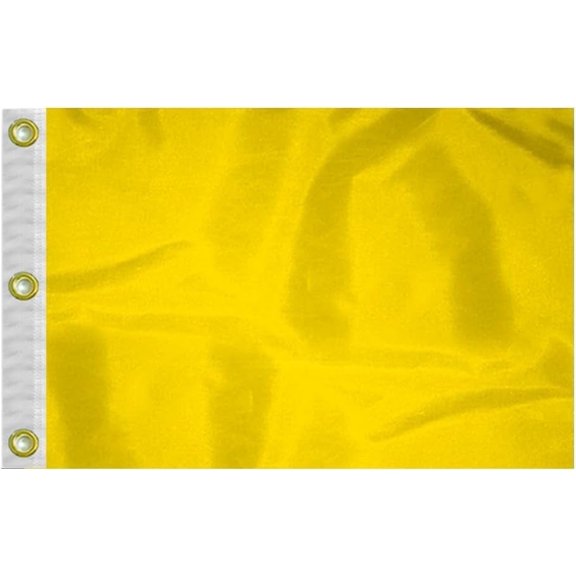 AGAS Yellow Golf Flags Mini with Grommets 14x20 inch - 200D Nylon - Double Sewn Edges - Golf Flags with Canvas Heading and 3 Brass Grommets - Practice Pin Flags - Putting Green Flags