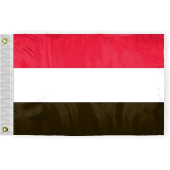 AGAS Yemen Nautical Flag 12x18 inch Mini Yemeni Flag Outdoor 200D Nylon Double Stitched Hem Never Rust Brass Grommets Canvas Header Yemeni Boat Flag