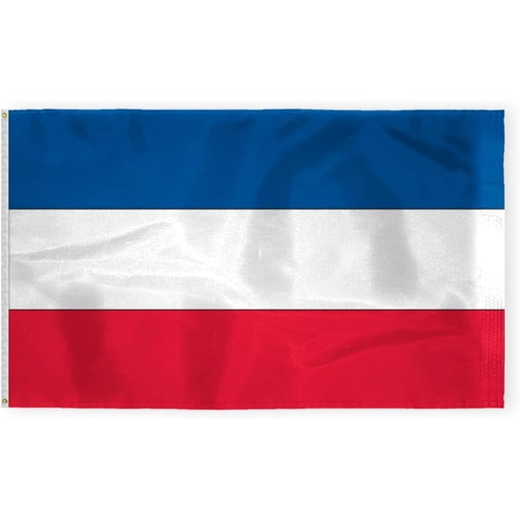 AGAS Yugoslavia Flag 6x10 ft 200D Nylon 6 Needle Lock Stitched Fly Hem Never Rust Brass Grommets Canvas Header Large Size Yugoslavian Flag