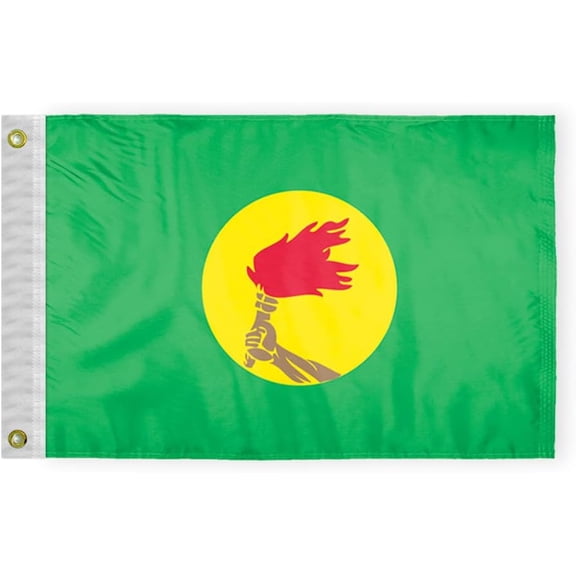 AGAS Zaire Nautical Flag 12x18 inch Mini Congolese Flag Outdoor 200D Nylon Double Stitched Hem Never Rust Brass Grommets Canvas Header Congolese Boat Flag