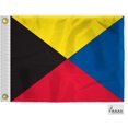thumbnail image 1 of AGAS Zulu Code Z Marine Signal Flag - Printed 200D Nylon - Canvas Header - Brass Grommets - Colorfast & Stitched Edges - Nautical Boat Flag - Naval Code Signal Flag., 1 of 1