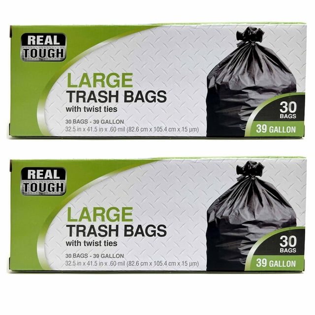 AGBY 60 Ct Strong Lawn Leaf Trash Bags Heavy Duty Outdoor Yard Garbage
