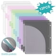 thumbnail image 1 of AGCAN 3 Ring Binder Dividers with Two Pockets, 12 Count Plastic File Dividers Binder Index Dividers with 6 Tabs, Assorted Colors, Letter Size, 1 of 8