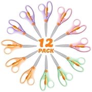 AGCAN 12 Pack Blunt Tip Training Scissors, Plastic Safety Scissors, Anti-Pinch Design, Classroom Arts and Paper Craft Supplies