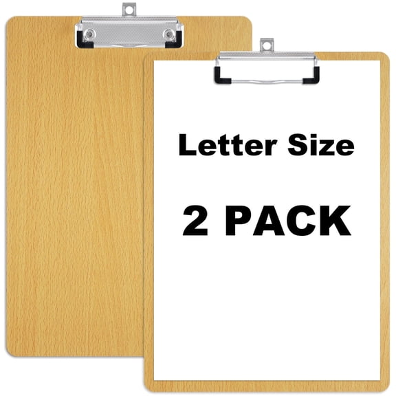 AGCAN Wood Clipboards Set of 2, Clipboards with Low Profile Clip, Hardboard Office Clipboard 8.5x11 for Classroom, Office, Home