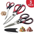 thumbnail image 1 of AGCAN Kitchen Scissors All Purpose, 3 Pack Heavy Duty Kitchen Shears Set, Stainless Steel Seafood Scissors for Chicken, Poultry, Fish, Meat, Vegetables, Bottle opener, Nuts, 1 of 8
