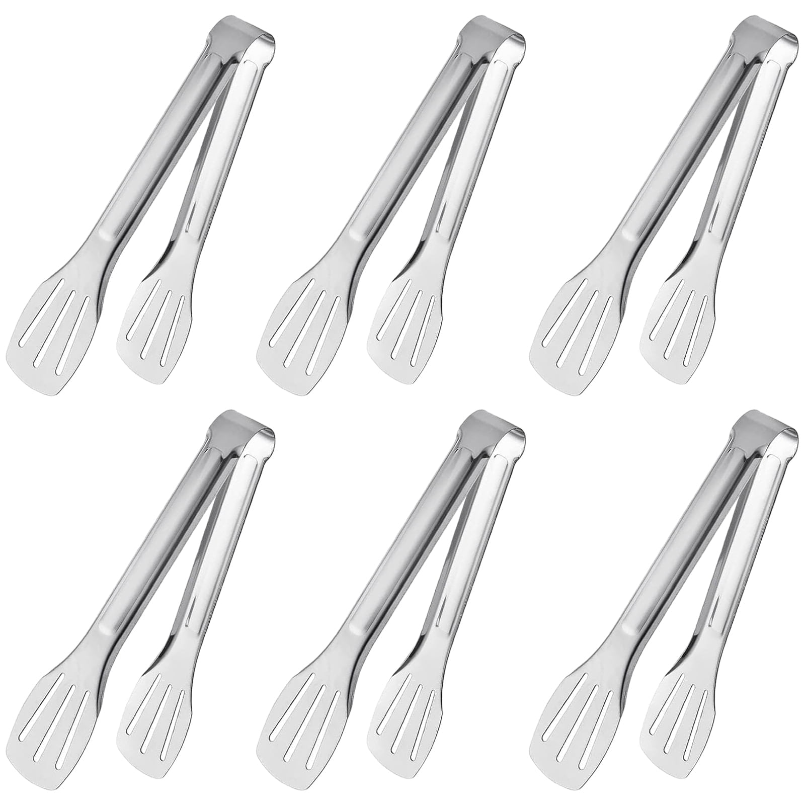 Kitchen Plimps AGCAN 6 Pack Kitchen Tongs, 12 inch Grill Tongs Stainless Steel Spatula ...