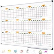 AGCAN Extra Large 12 Monthly Calendar Dry Erase Board 47" x 35" Jumbo Year Calendar White Board Wall Mount