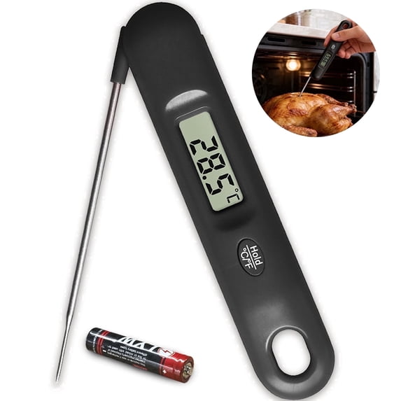AGCAN Digital Meat Thermometer, Instant Read Food Thermometers, Battery Operated Meat Thermometer, Cooking Thermometer for BBQ Grilling Cooking Liquids Beef