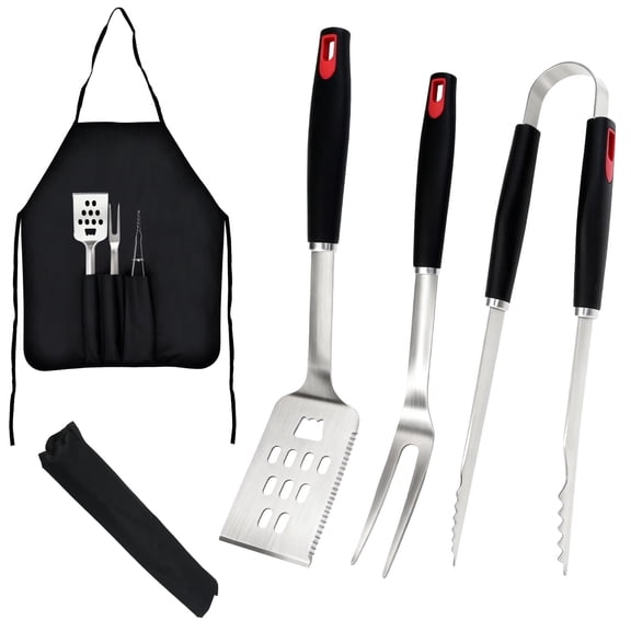 AGCAN BBQ Grilling Tools Set, Heavy Duty Premium Stainless Steel Spatula, Fork & Tongs, Barbecue Utensils Tool Kit Gift for Dad Men Grilling Lover Outdoor
