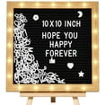 thumbnail image 1 of AGCAN Light Up Felt Letter Board with Stand, 10 x 10 Inches Wood Frame Message Board, Changeable Letter Boards with 290 Letters, Numbers and Symbols, 1 of 7