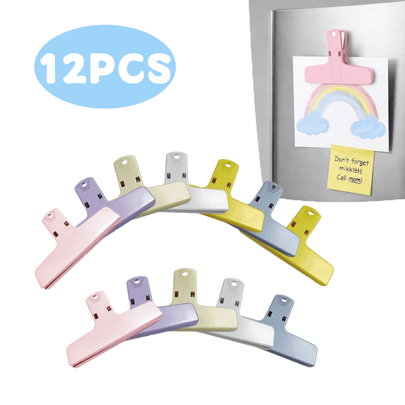 AGCAN 12 Pack Magnetic Clips, Multicolor Magnetic Clips, Binder Clips for Classroom, Teacher,Locker, Note List, Photo Displays