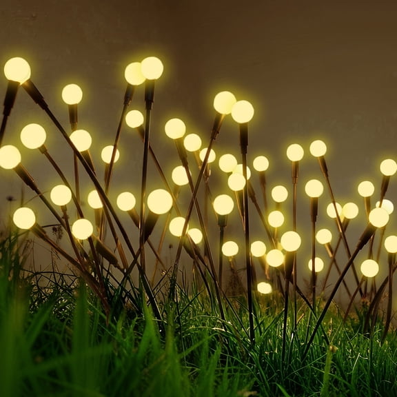 AGCAN 4 Pack Solar Lights Outdoor, Firefly Garden Lights, IP55 Waterproof Outdoor Solar Lights - Swaying Lights for Yard Patio Pathway Lawn Decoration, Warm White