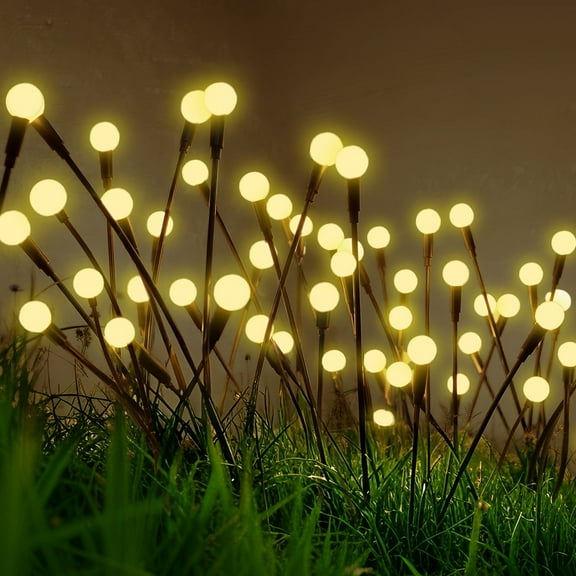 AGCAN 4 Pack Solar Lights Outdoor, Firefly Garden Lights, IP55 Waterproof Outdoor Solar Lights - Swaying Lights for Yard Patio Pathway Lawn Decoration, Warm White