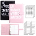 thumbnail image 1 of AGCAN 2 Pack 100 Envelopes Money Saving Challenge, Envelopes Challenge Binder for Savings Goals of $5,050, Savings Challenges Book with Envelopes & Challenge Sticker (Pink+Black), 1 of 8
