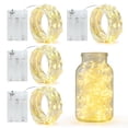 thumbnail image 1 of AGCAN 4 Pack 20 Ft 50 LED Fairy Lights Battery Operated, Silver Wire Waterproof String Lights for Party Halloween Christmas Decorations Gift Indoor Outdoor Bedroom Yard, Warm White, 1 of 13