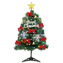 AGCAN Artificial Christmas Tree, 2ft Xmas Trees with Color Changing LED Lights, Mini Prelit Christmas Decorations for Tabletop Room Fireplace Office, Snowflakes & Top Star, Easy Assembly