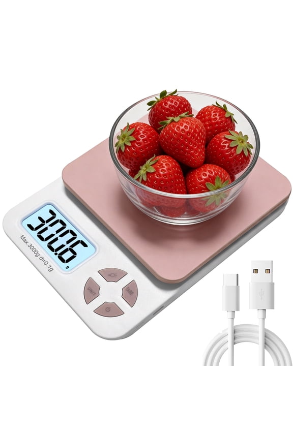 Digital Food Scale Grams and Ounces, 22lb Digital Kitchen Scale with 6 Units and Tare Function, 0.1g Precise Graduation, Stainless Steel Food Scale for Baking, Cooking, Dieting and Meal Prep