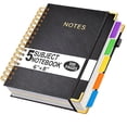 thumbnail image 1 of AGCAN Lined Spiral Journal Notebook, 5.7"x 8.2" 5 Subject Notebook with Removable Dividers & Tabs, 150 Sheets College Ruled Notebook for Women, Men, Office, School, Black, 1 of 8