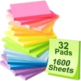 thumbnail image 1 of AGCAN 32 Pack Sticky Note Pads, 3 x 3 in Self-Stick Notes, Assorted Colors Sticky Notes for Home, Office, Meeting, Dorm, Energy Boost Collection, 1 of 8