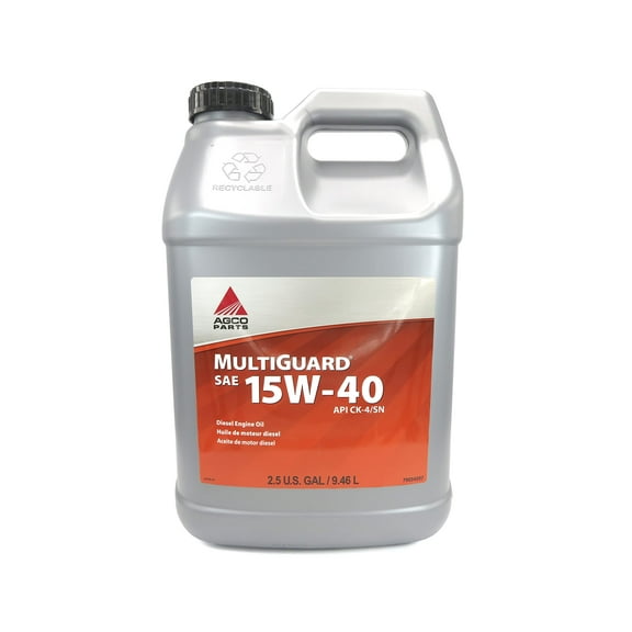 AGCO MultiGuard SAE 15W-40 API CK-4 Diesel Engine Oil 2.5 Gallon, 79034597