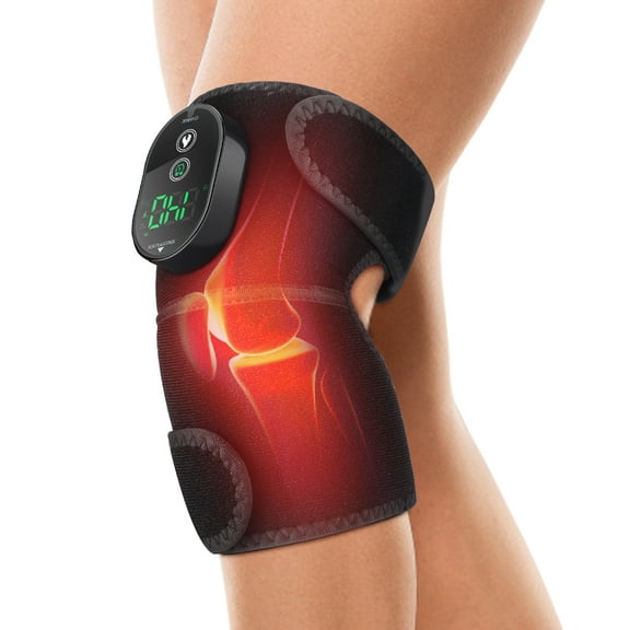 AGDOAD 2025 New Wireless Heating Knee Brace with Digital Display Controller Multifunctional Heated Knee Pad Shoulder Pad and Knee Shoulder Elbow 3-in-1 Heating Vibration Massager 6-speed Heating USB