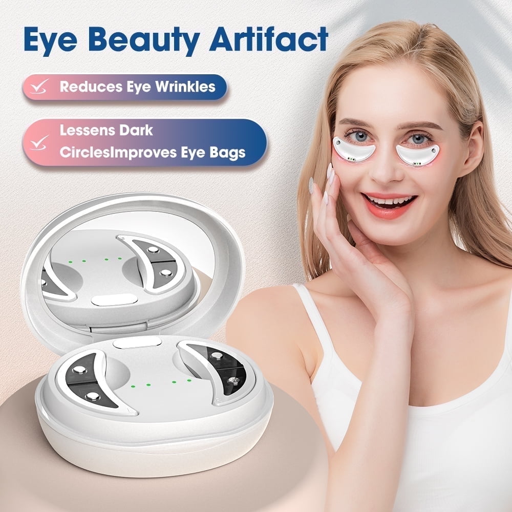 Micro-current Red Light Eye Massager, AGDOAD Electric Eye Beauty Artifact with 12 x 660nm Red Light LEDs, Reduce Dark Circles and Eye Bags Type-C Charging, Portable & Stylish Gift for Men & Women