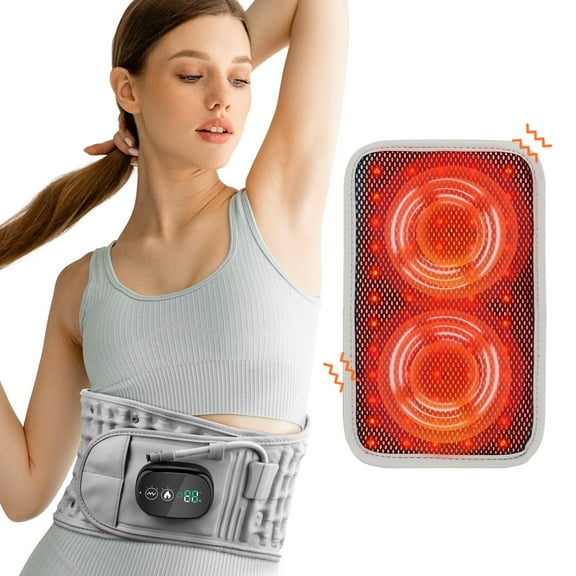 AGDOAD LED Massage Heating Adjustable Inflatable Belt Airbag Support Air Decompression Backpack Lumbar Support Abdominal Belt USB Rechargeable