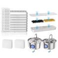 thumbnail image 1 of Pet Water Fountain Filters, Compatible with 3.2L/108oz Stainless Steel Cat Water Fountain,10 Filters with 2 Sponges Replacement Set, Multi-Filtration System, 1 of 6