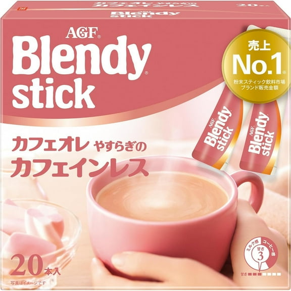 AGF Blendy Stick Cafe au Lait Yasuragi no Caffeinated 20 Stick Made in JAPAN - Tokyo Sakura Mall
