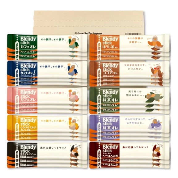 AGF Blendy Stick Coffee, Tea, Cocoa, Star Island, 10 Types, Set of 30 Made in JAPAN - Tokyo Sakura Mall