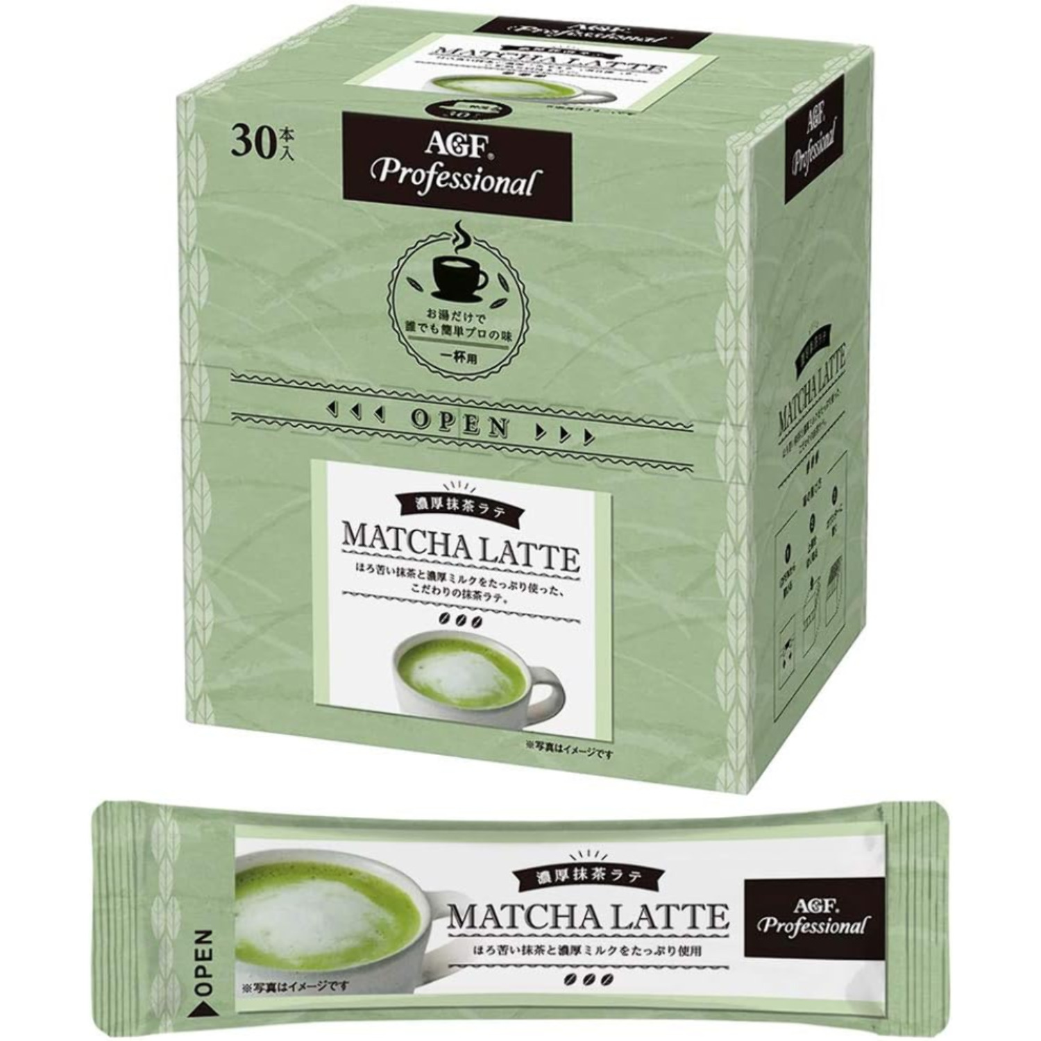 AGF Professional Rich Matcha Latte Powder 30 Sticks – Authentic Japanese Café Taste – Made in JAPAN - Tokyo Sakura Mall