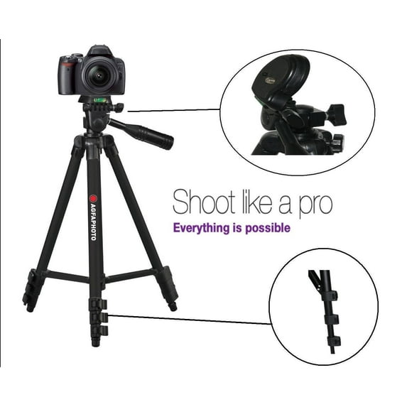 AGFAPHOTO Standard 50" Pro Tripod With Case For Sony FDR-AX33