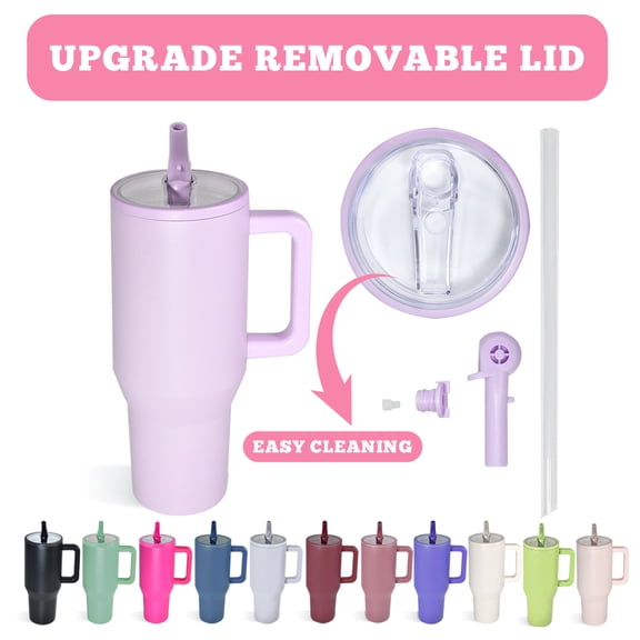 AGH 12 Pack 40oz powder coated Tumbler with Colored Handle