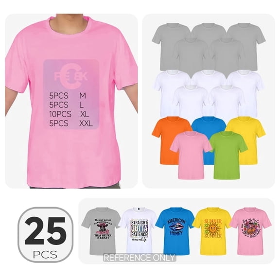 AGH 25-Pack Sublimation Blank White T-Shirts - Modal Fiber Feel, Sublimation Printing for Sports Teams, Events & Apparel, Tshirt, Event Merchandise, Versatile Design,