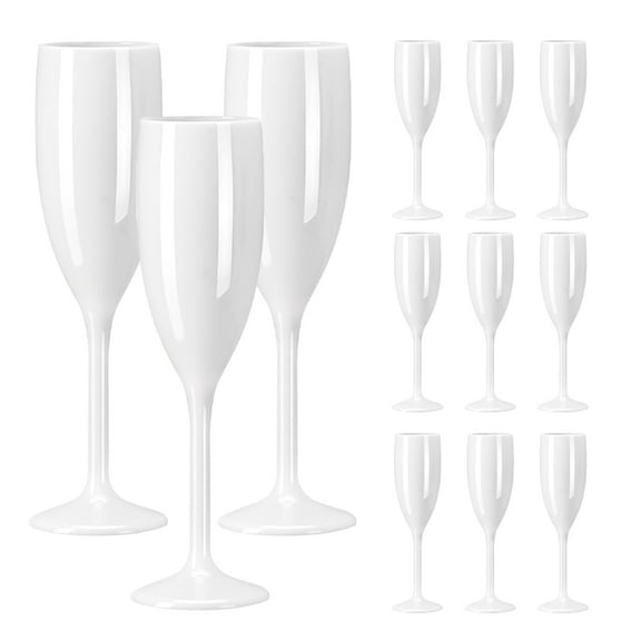 AGH Champagne Flute Acrylic Champagne Glasses Wedding Toasting 7oz Champagne Flute Goblet Plastic Reusable Unbreakable Champagne Cups for Bachelorette Wedding Bridal Shower Party, 12 Pack