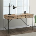 thumbnail image 1 of AGHDECO Adult Modern Rectangular Portable Writing Desk with 3 Box Drawers, Storage, Rustic Oak/Black, 1 of 7