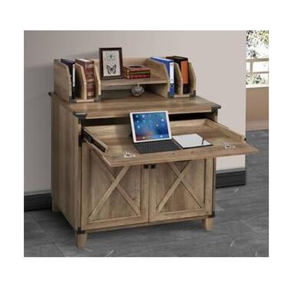 AGHDECO Roney 1-Drawer Particle Board/Wood Storage Cabinet in Rustic Oak