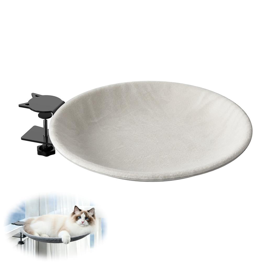 AGIUFGS Cat Hammock with Perch, Drill-free Clamp Installation, for Window Sills and Bookshelves