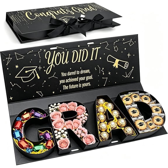 AGIUFGS Graduation Gift Box with Fillable Letters, Festive Holiday Designs, for Home Use