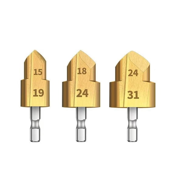 AGIUFGS Pipe Reamer Set with 3 Sizes, Sharp Cutting for Precise Drilling, for Home Use