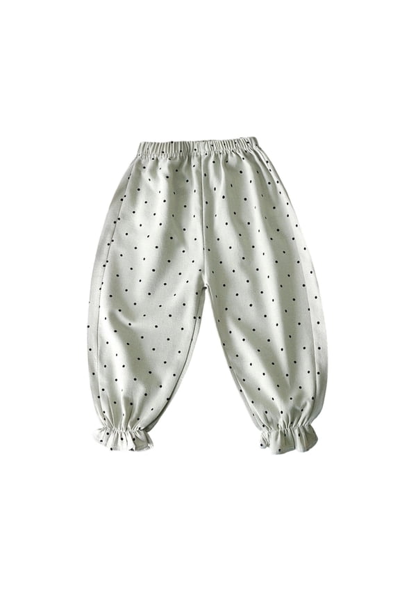 Polka Ruffle Proof Jogger Pants for Girls Age 12 Months-13 Years