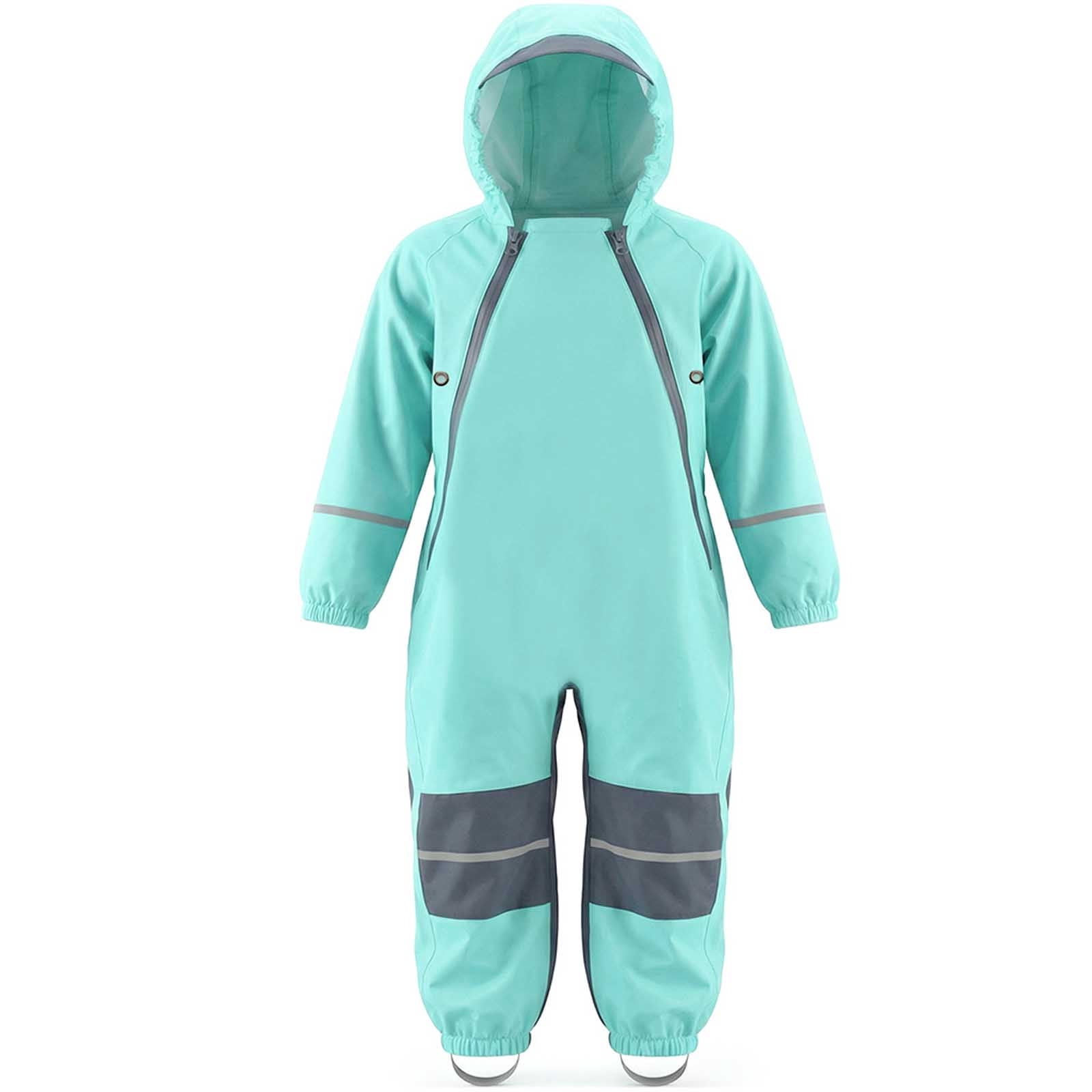 AGKIZG Solid Color Hooded Waterproof Reflective Strips Long Raincoat ...