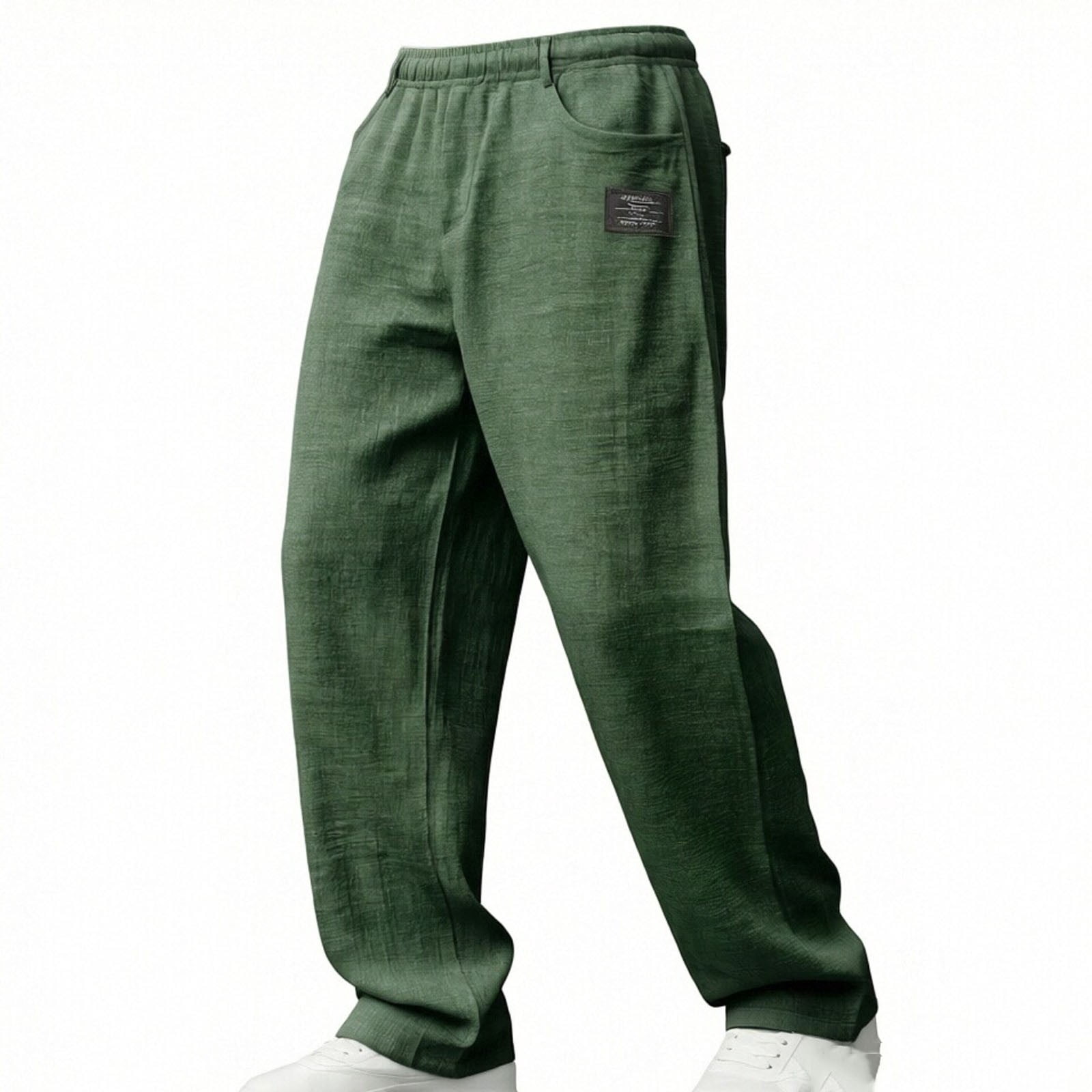 AGKIZG Solid Color Men's Summer Linen Pants Thin Fabric Breathable ...
