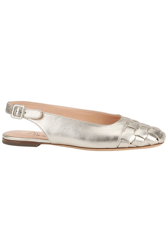 Mara Sling Wave Leather Slingback, 37, Beige