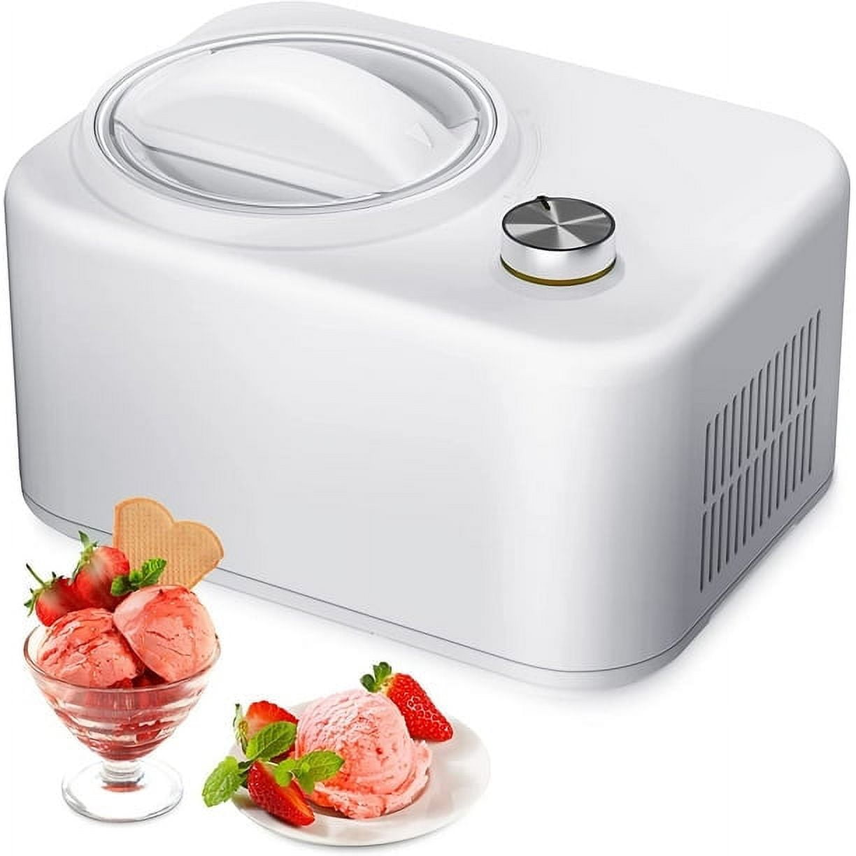 AGLUCKY 0.85QT Ice Cream Maker with Compressor, Electric Automatic